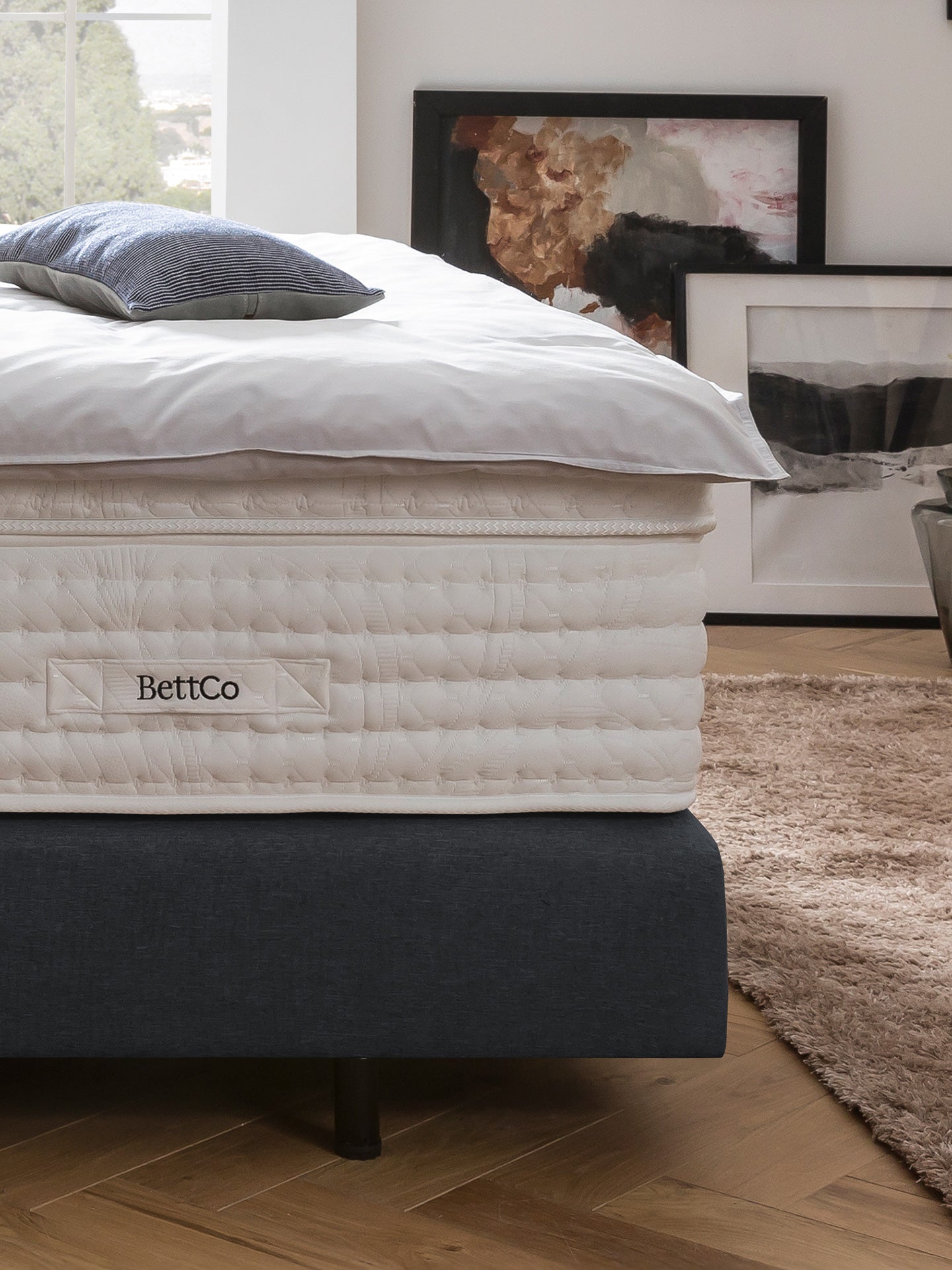 Webstoff Boxspringbett Anthrazit MILANO