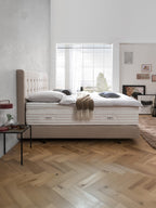 Webstoff Boxspringbett Beige MILANO