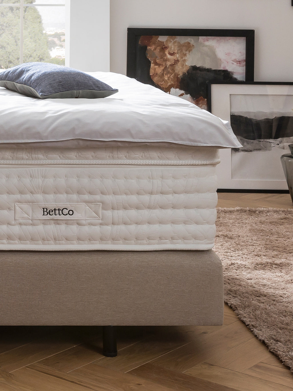 Webstoff Boxspringbett Beige MILANO