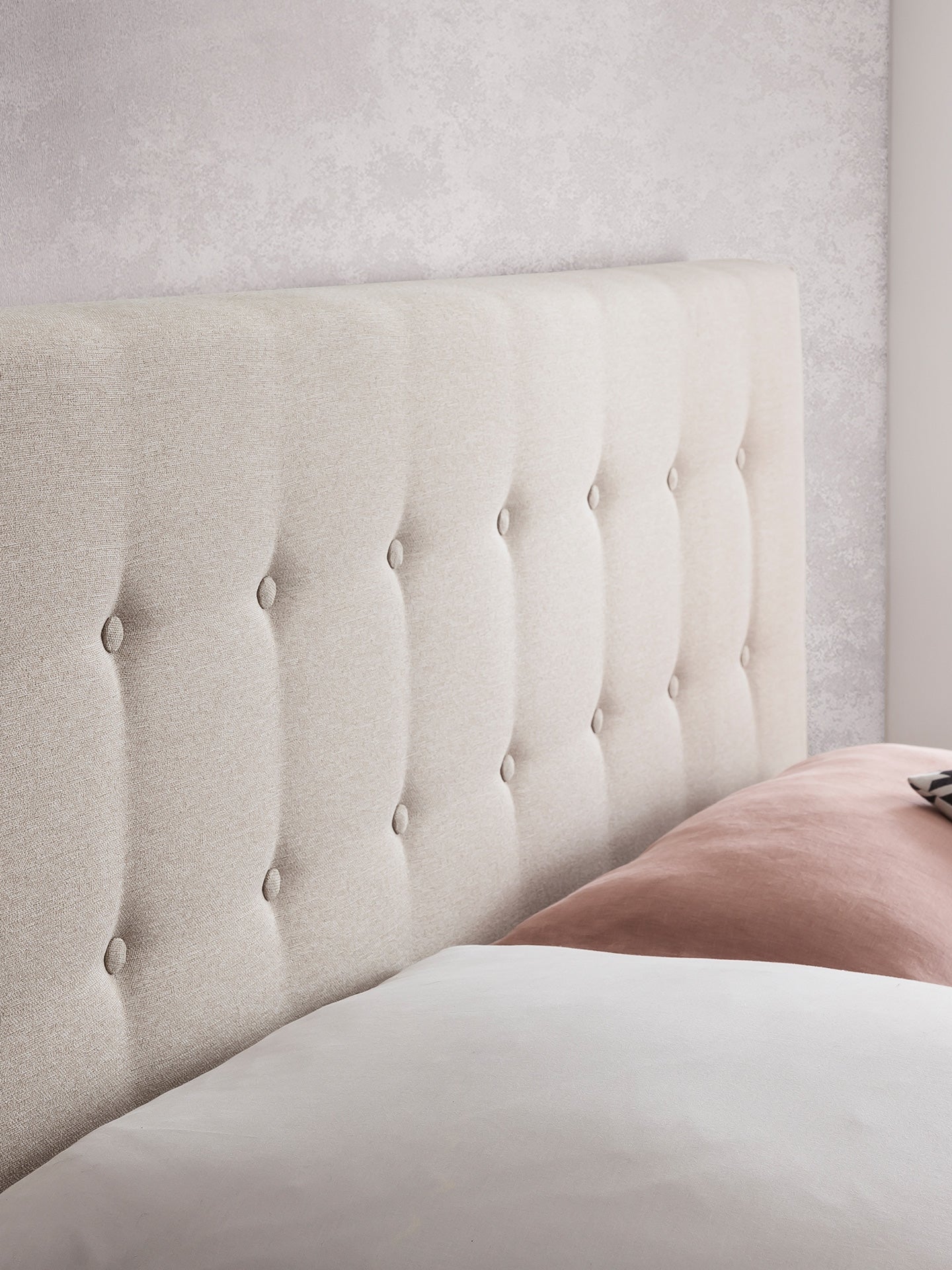 Webstoff Boxspringbett Beige MILANO