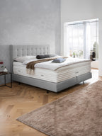 Webstoff Boxspringbett Hellgrau MILANO