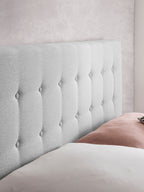 Webstoff Boxspringbett Hellgrau MILANO