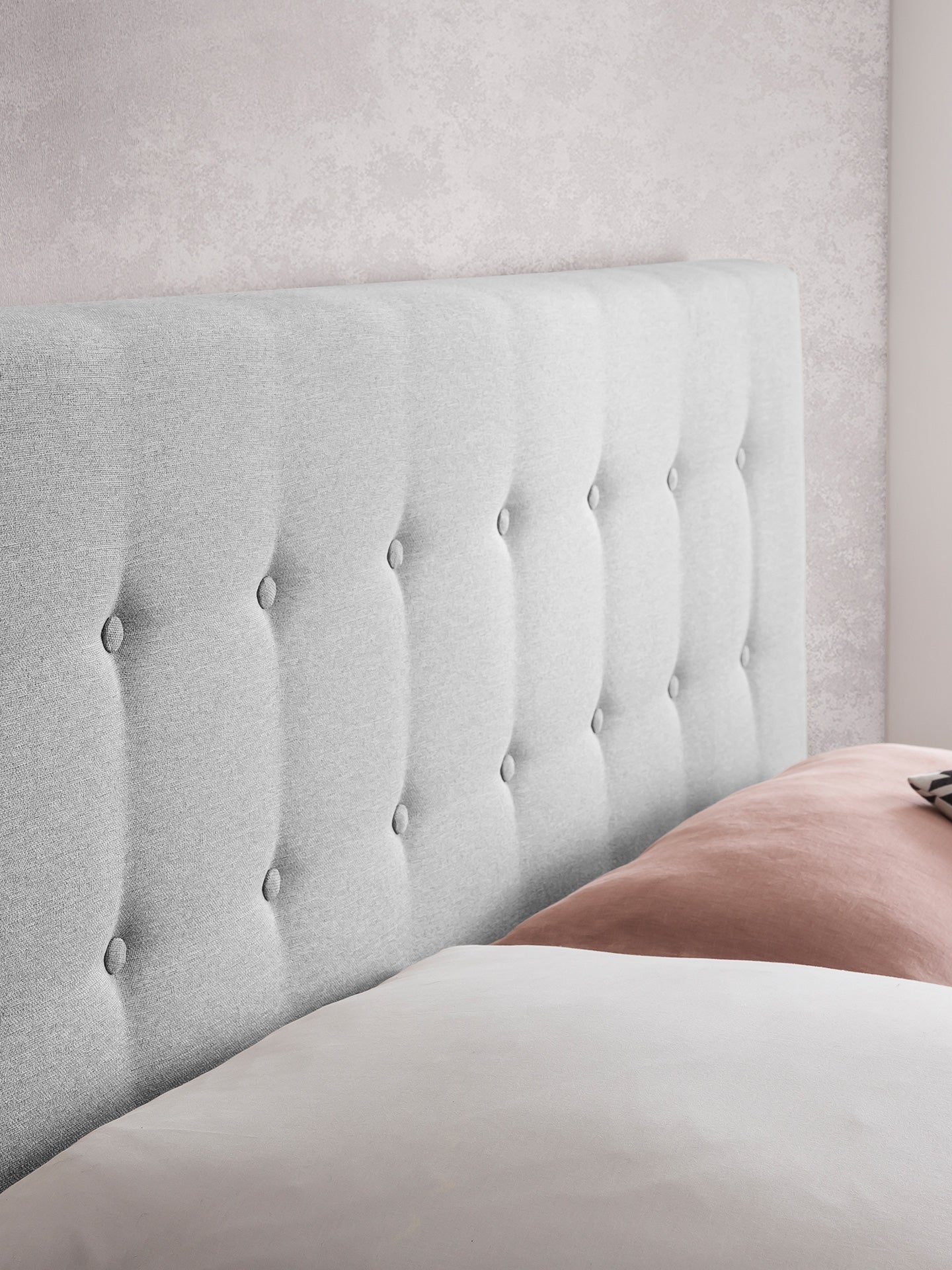 Webstoff Boxspringbett Hellgrau MILANO