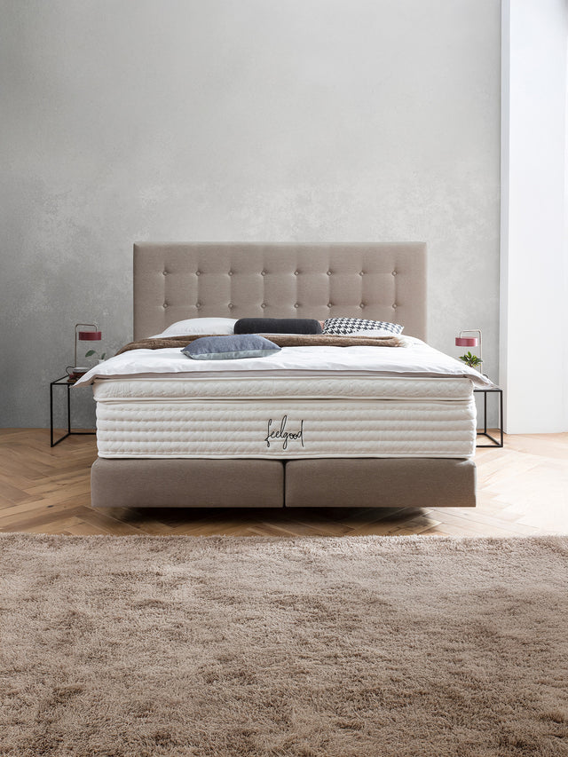 Webstoff Boxspringbett Nougat MILANO