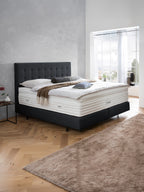 Webstoff Boxspringbett Schwarz MILANO