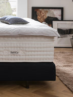 Webstoff Boxspringbett Schwarz MILANO