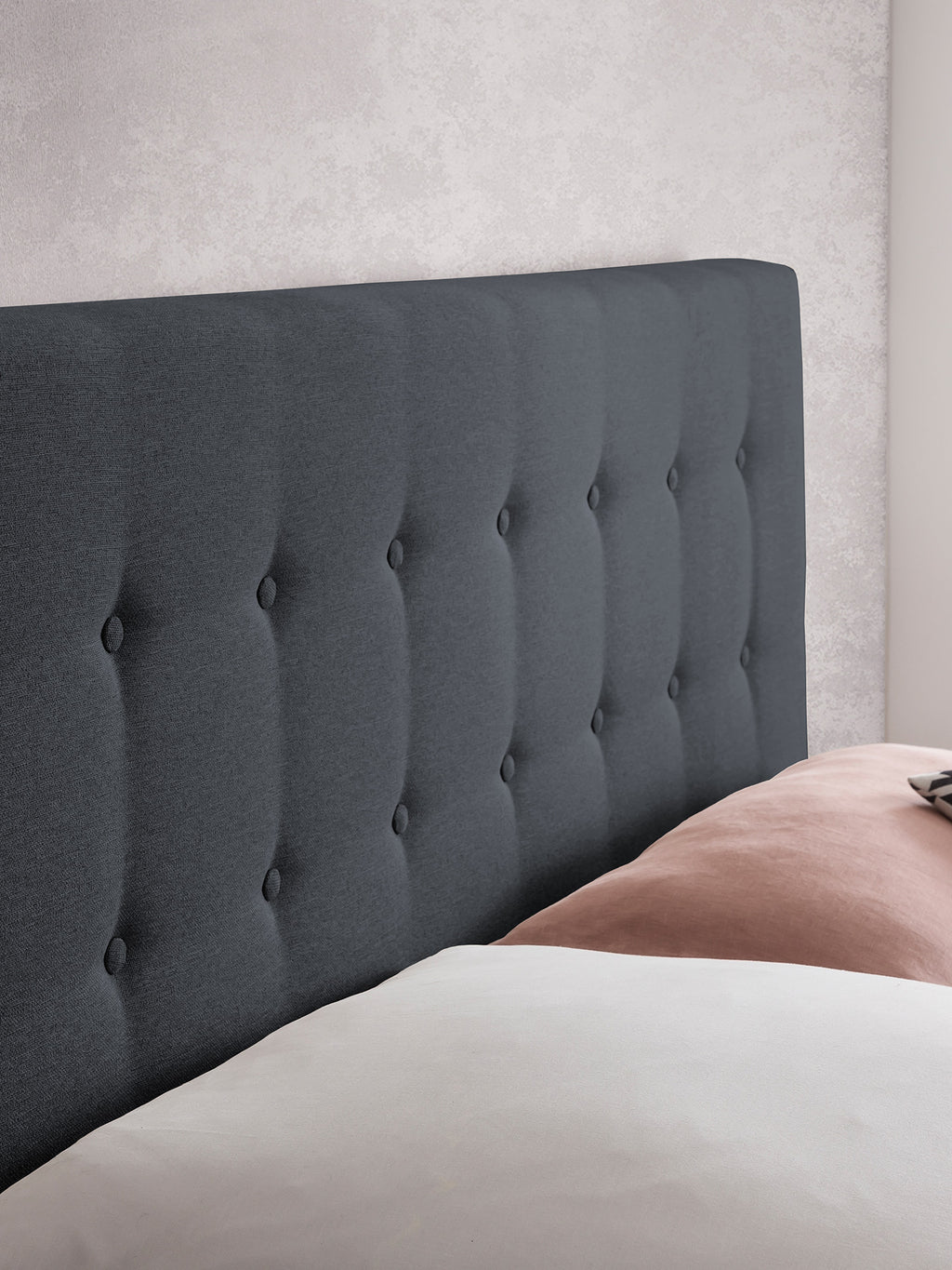 Webstoff Boxspringbett Schwarz MILANO