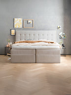 Samt Boxspringbett mit Stauraum Beige MILANO