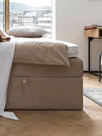 Samt Boxspringbett mit Stauraum Beige MILANO