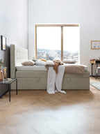 Samt Boxspringbett mit Stauraum Creme MILANO