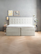 Samt Boxspringbett mit Stauraum Creme MILANO