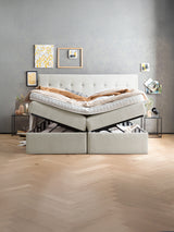 Samt Boxspringbett mit Stauraum Creme MILANO