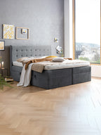 Samt Boxspringbett mit Stauraum Dunkelgrau MILANO