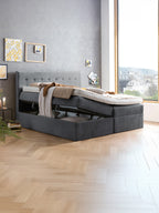 Samt Boxspringbett mit Stauraum Dunkelgrau MILANO
