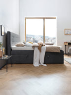 Samt Boxspringbett mit Stauraum Dunkelgrau MILANO