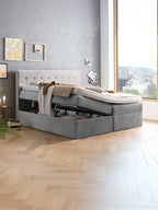 Samt Boxspringbett mit Stauraum Grau MILANO