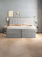 Samt Boxspringbett mit Stauraum Grau MILANO
