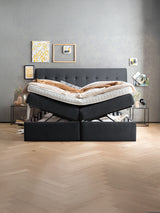 Samt Boxspringbett mit Stauraum Schwarz MILANO