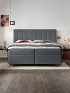 Webstoff Boxspringbett mit Stauraum Anthrazit MILANO