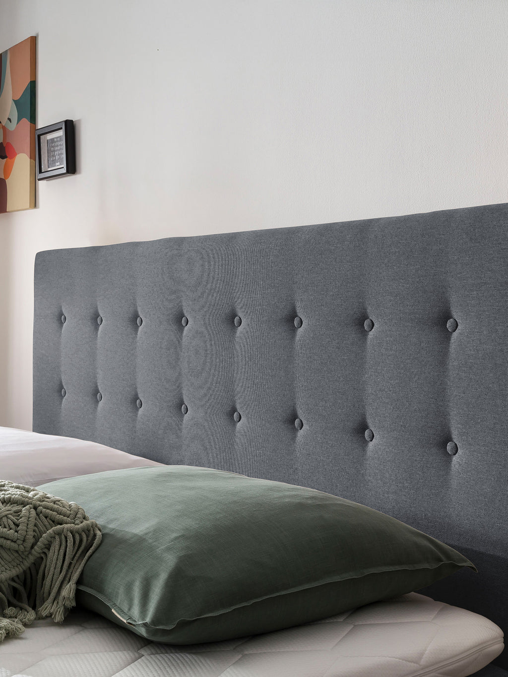 Webstoff Boxspringbett mit Stauraum Anthrazit MILANO