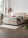 Webstoff Boxspringbett mit Stauraum Beige MILANO