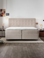 Webstoff Boxspringbett mit Stauraum Beige MILANO