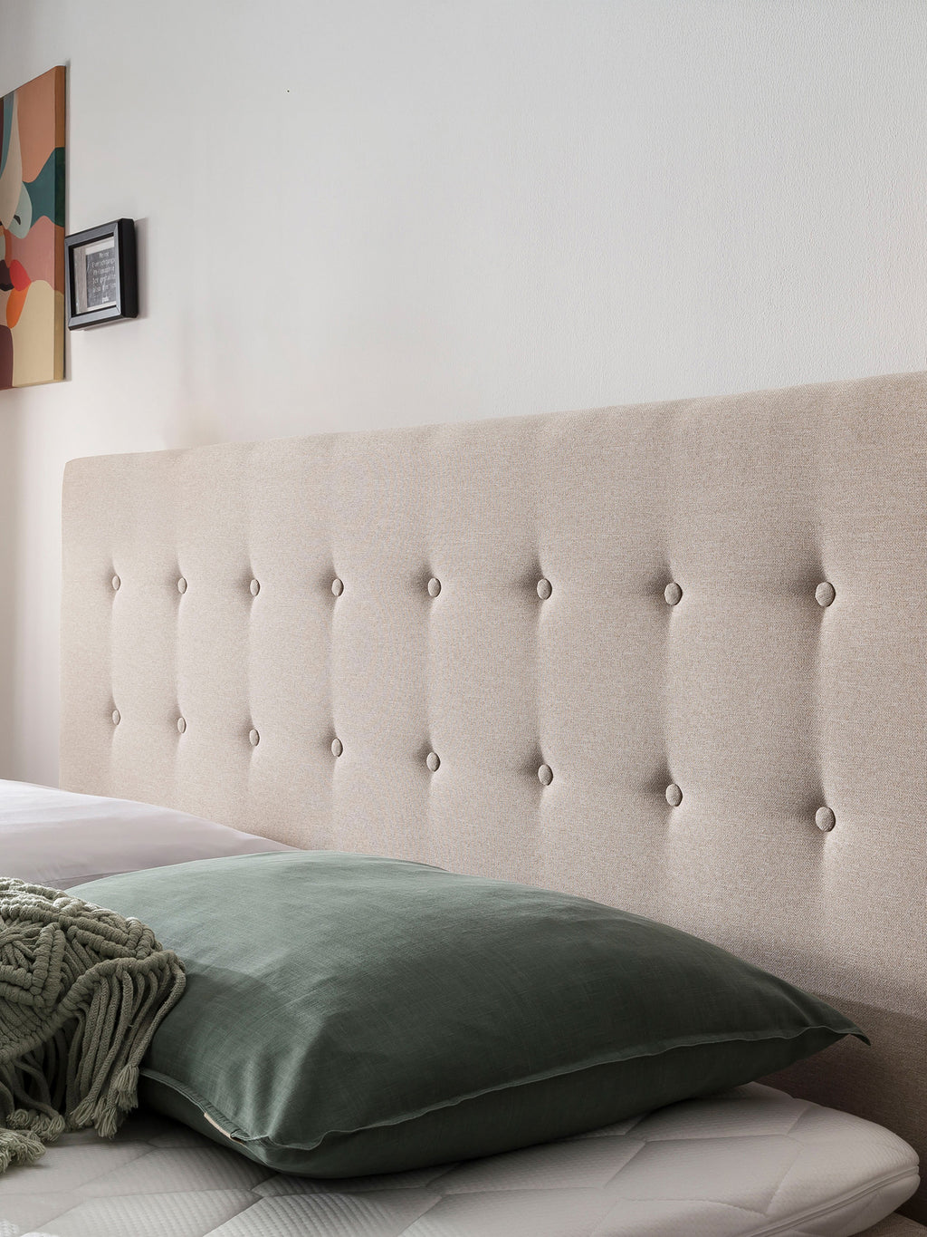 Webstoff Boxspringbett mit Stauraum Beige MILANO