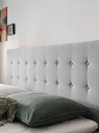 Webstoff Boxspringbett mit Stauraum Hellgrau MILANO