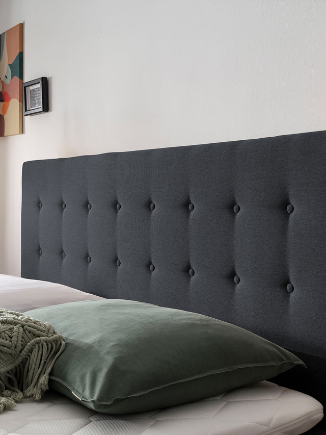 Webstoff Boxspringbett mit Stauraum Schwarz MILANO