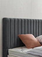 Samt Boxspringbett Dunkelgrau PARIS