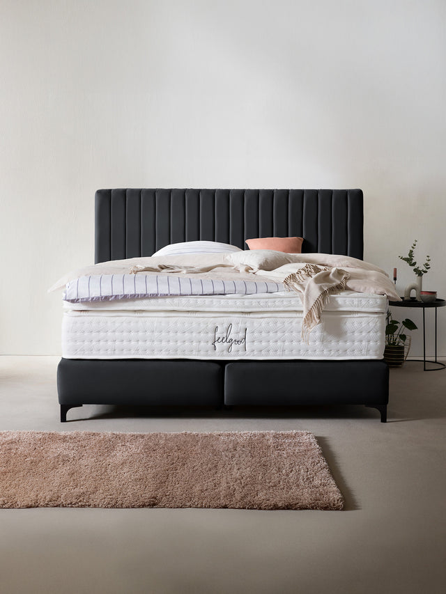 Samt Boxspringbett Schwarz PARIS