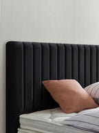 Samt Boxspringbett Schwarz PARIS