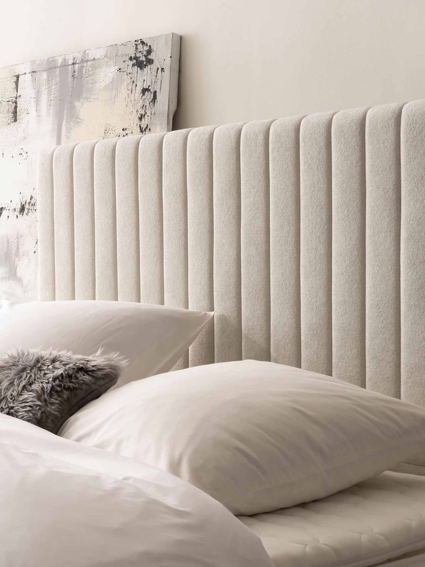 Teddy-Bouclé Boxspringbett Altweiß PARIS Special Edition