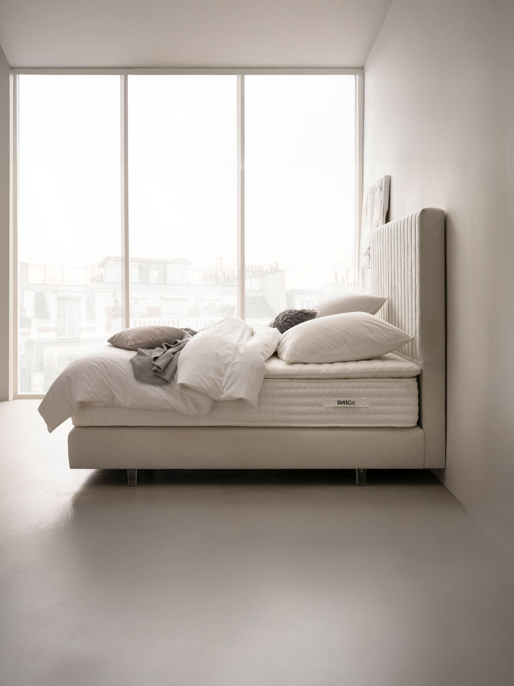 Teddy-Bouclé Boxspringbett Altweiß PARIS Special Edition