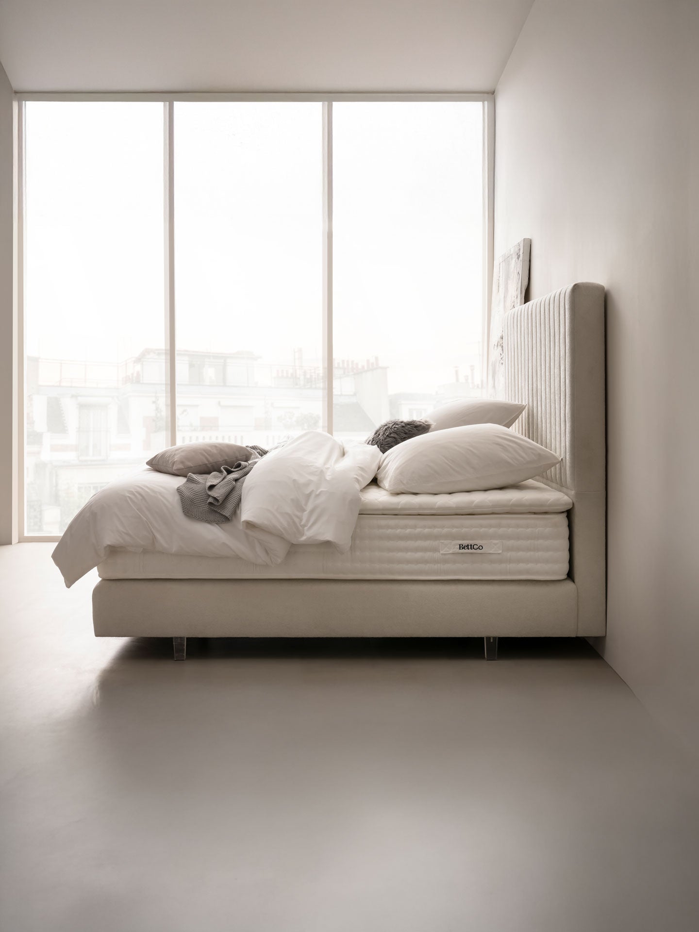 Teddy-Bouclé Boxspringbett Altweiß PARIS Special Edition