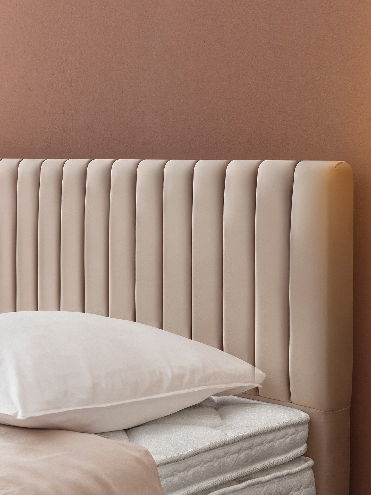 Velours Boxspringbett Creme PARIS