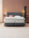 Velours Boxspringbett Dunkelgrau PARIS