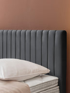 Velours Boxspringbett Dunkelgrau PARIS