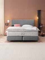 Velours Boxspringbett Grau PARIS