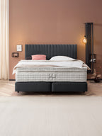 Velours Boxspringbett Schwarz PARIS