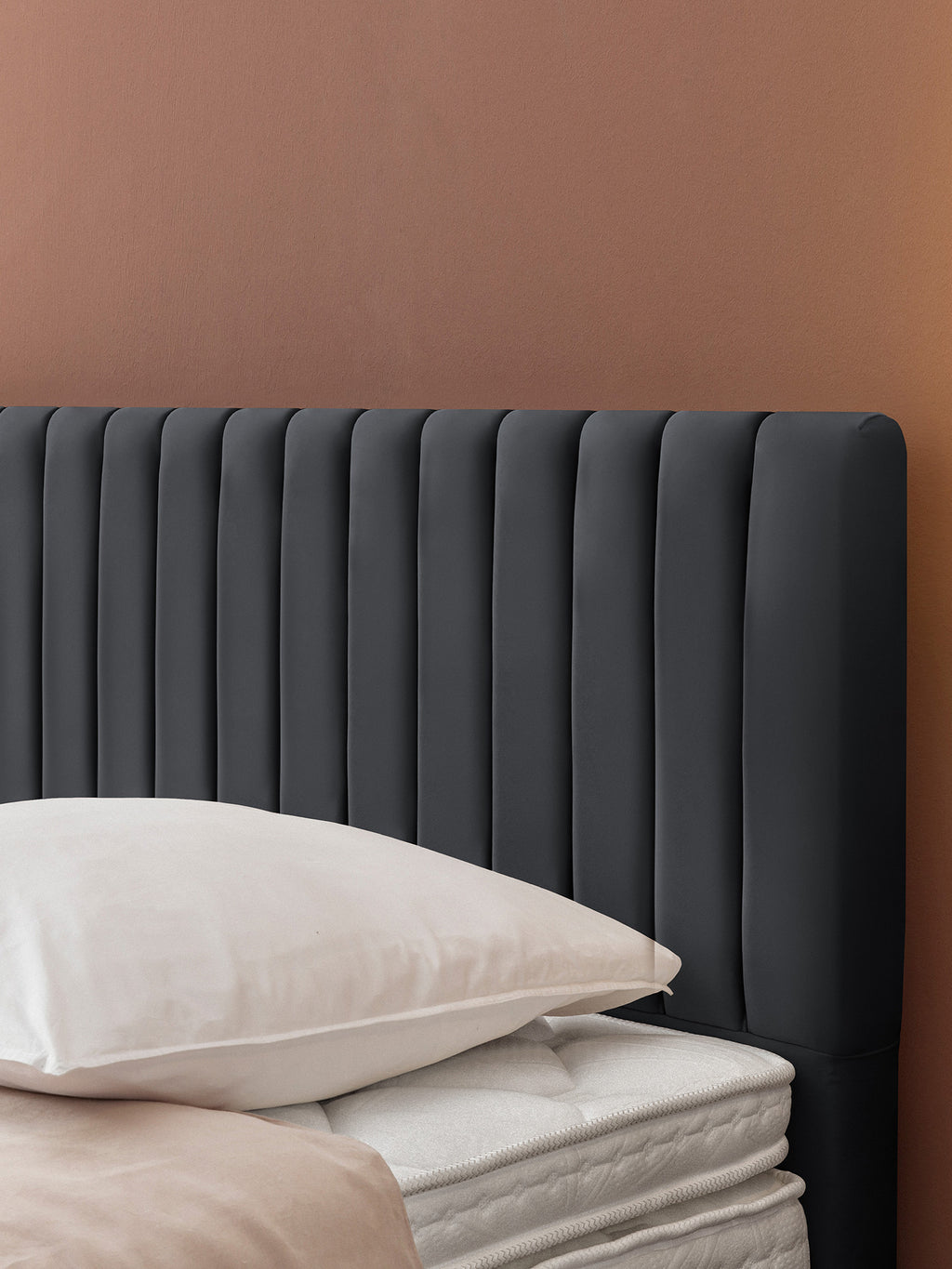 Velours Boxspringbett Schwarz PARIS