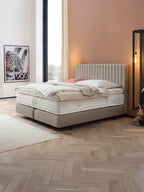 Velours Boxspringbett Taupe PARIS