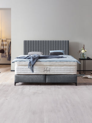 Webstoff Boxspringbett Anthrazit PARIS