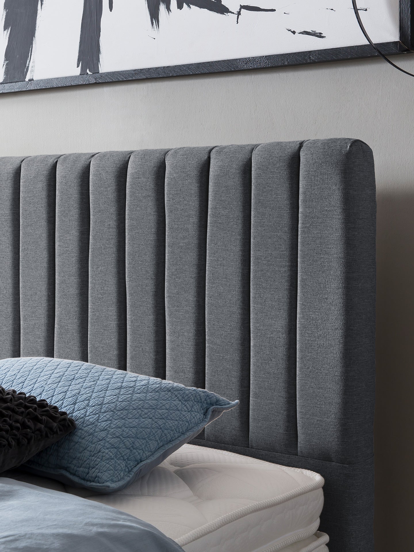 Webstoff Boxspringbett Anthrazit PARIS