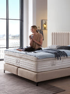 Webstoff Boxspringbett Beige PARIS