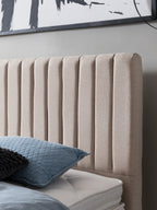 Webstoff Boxspringbett Beige PARIS