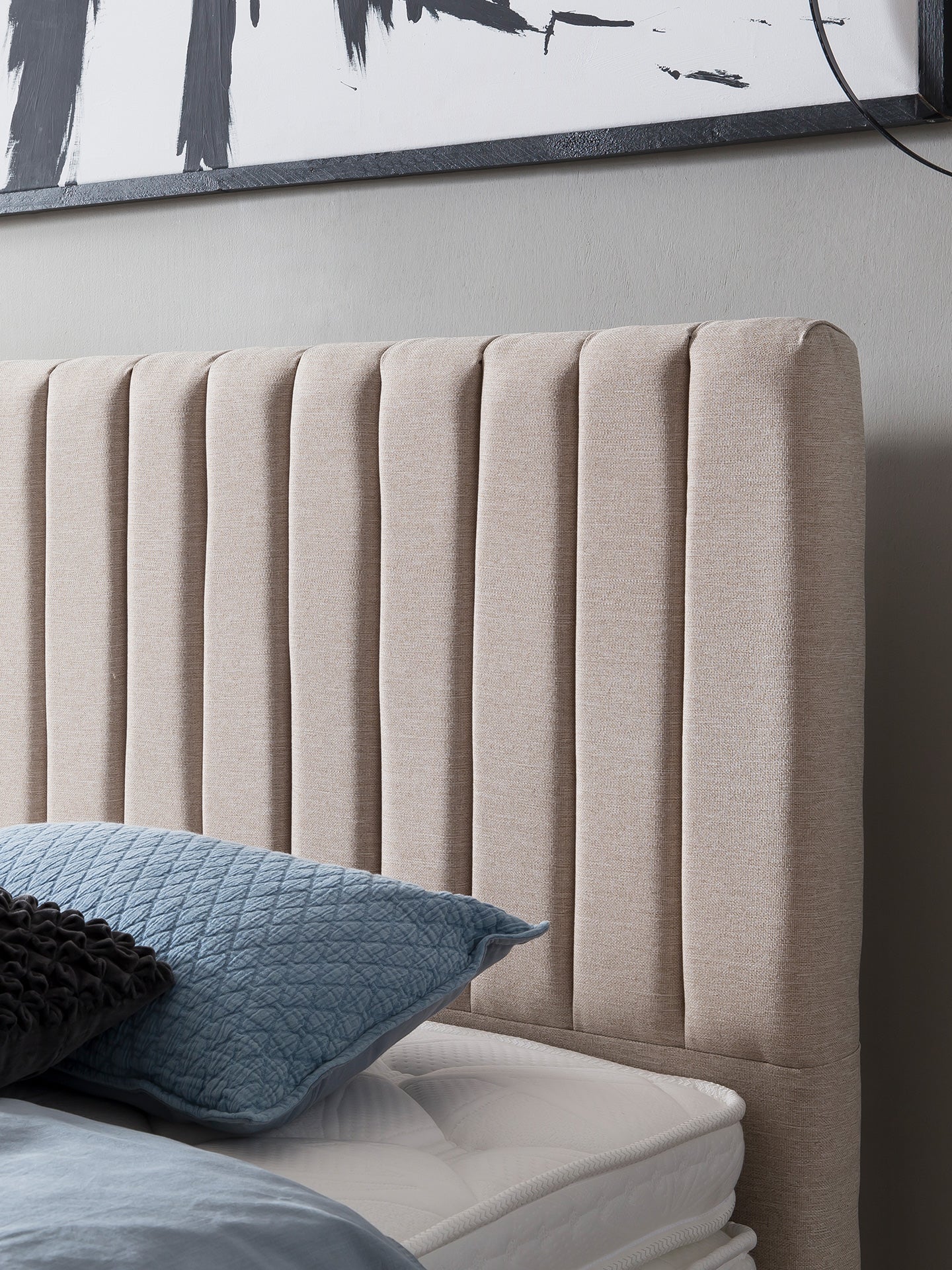 Webstoff Boxspringbett Beige PARIS