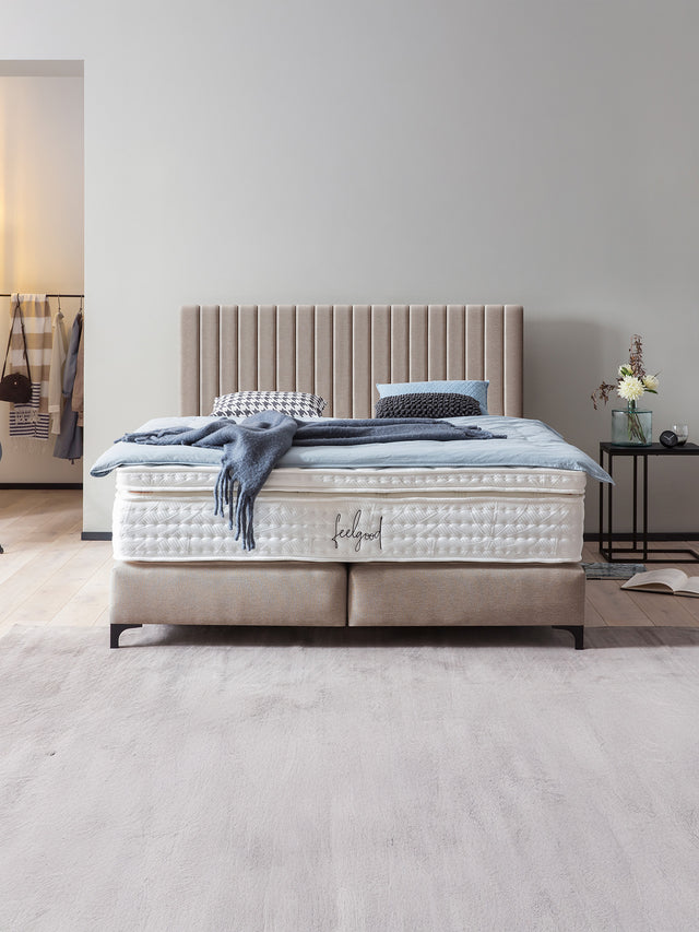 Webstoff Boxspringbett Nougat PARIS