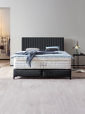 Webstoff Boxspringbett Schwarz PARIS