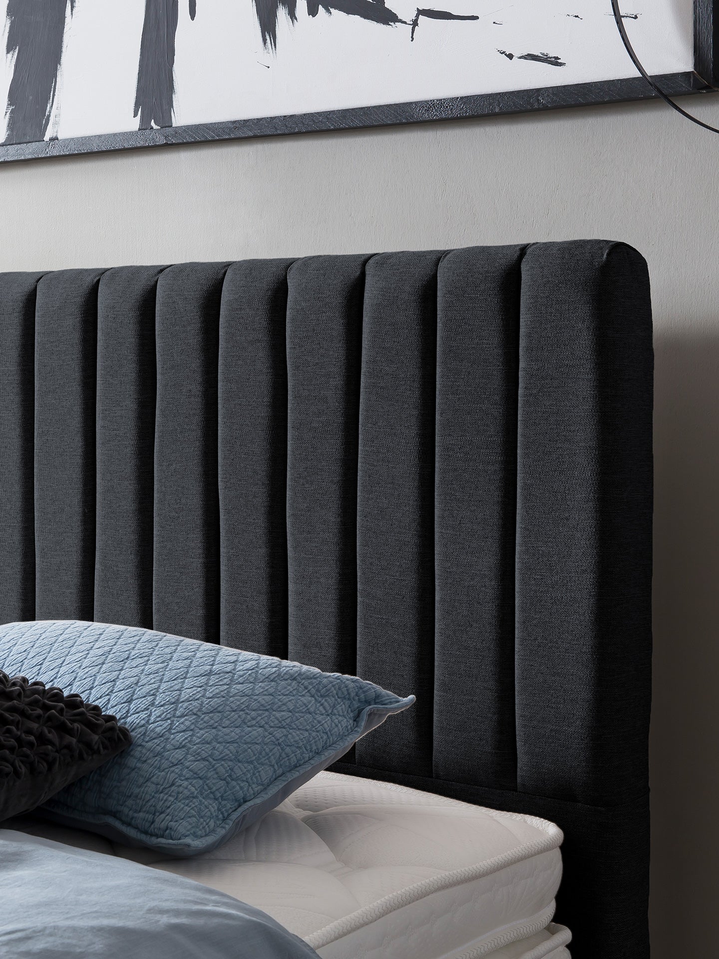 Webstoff Boxspringbett Schwarz PARIS